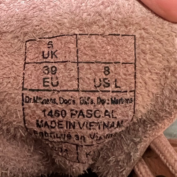 Dr. Martens 1460 Pascal Pink Virginia Leather Pebbled Ankle Boots Womens Size 8 - Picture 6 of 11